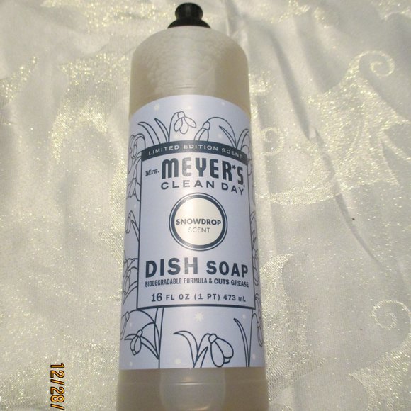 MRS MEYERS Clean Day Dish Soap SNOWDROP Scent FULL SIZE 16 Fl Oz. Hard To Find - Picture 4 of 4